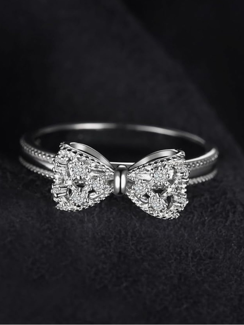 925 Silver Elegant Bow Size 6 Ring